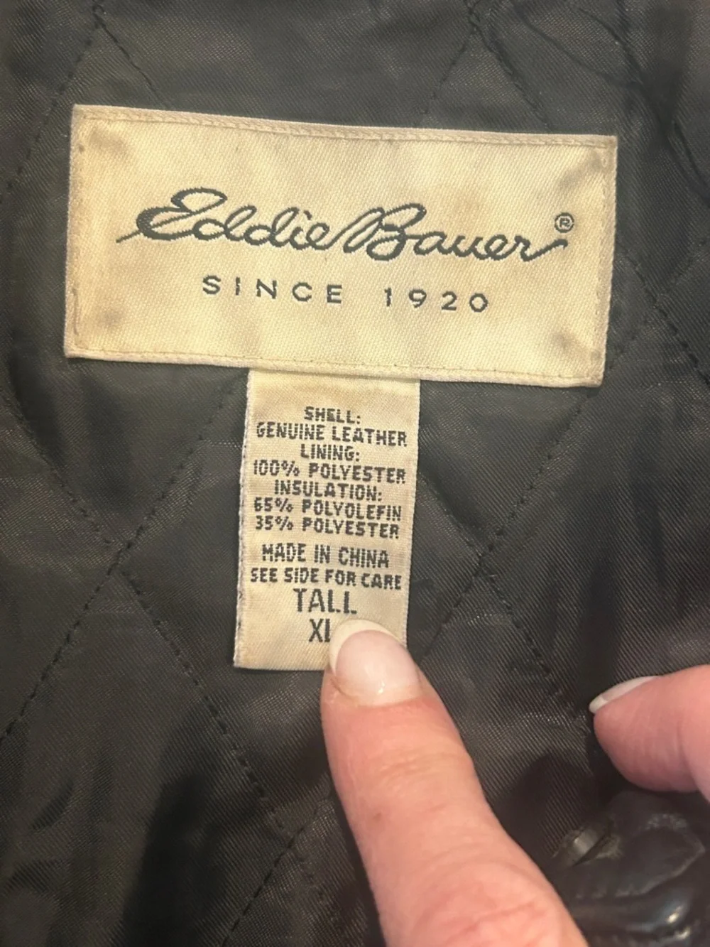 Vintage Eddie Bauer Leather Jacket Men’s Tall XL